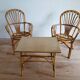 Rattan armchairs and table