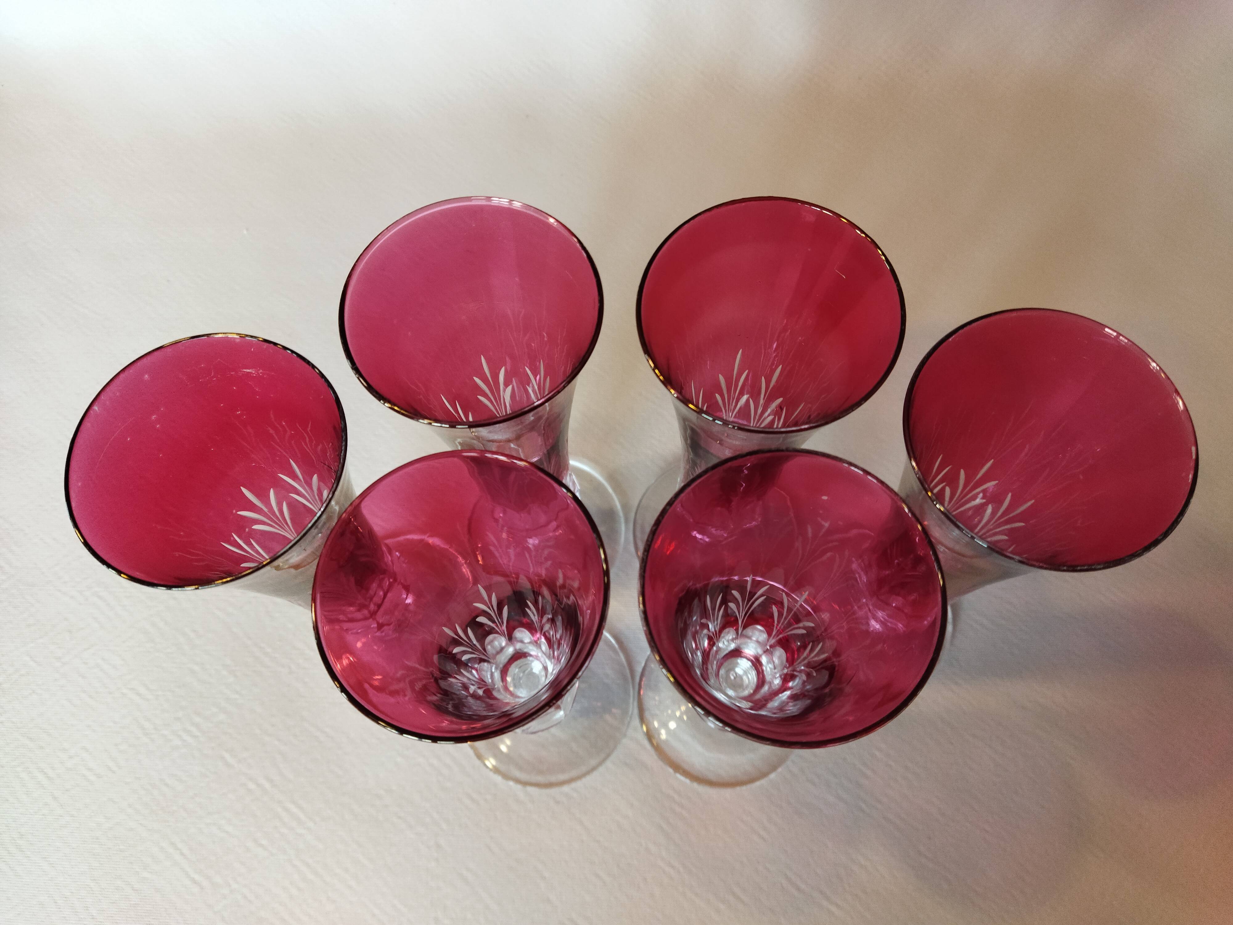 6 vintage champagne flutes