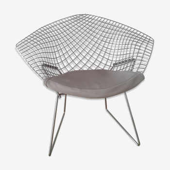 Fauteuil Diamond métal chromé design Harry Bertoia édition Knoll années 70