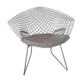 Diamond design chromed metal Chair Harry Bertoia Knoll early 1970s edition