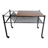 Table porte-électrophone, porte vinyles, vintage, table d'appoint, console,  desserte
