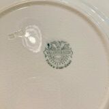 X5 large octagonal plates VILLEROY & BOCH burgundy & ecru - retro-cuisine-vintage