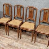 Set of 4 Art Nouveau mahogany chairs circa 1900