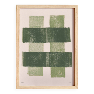 Abstract painting on paper B204 painting signed Eawy