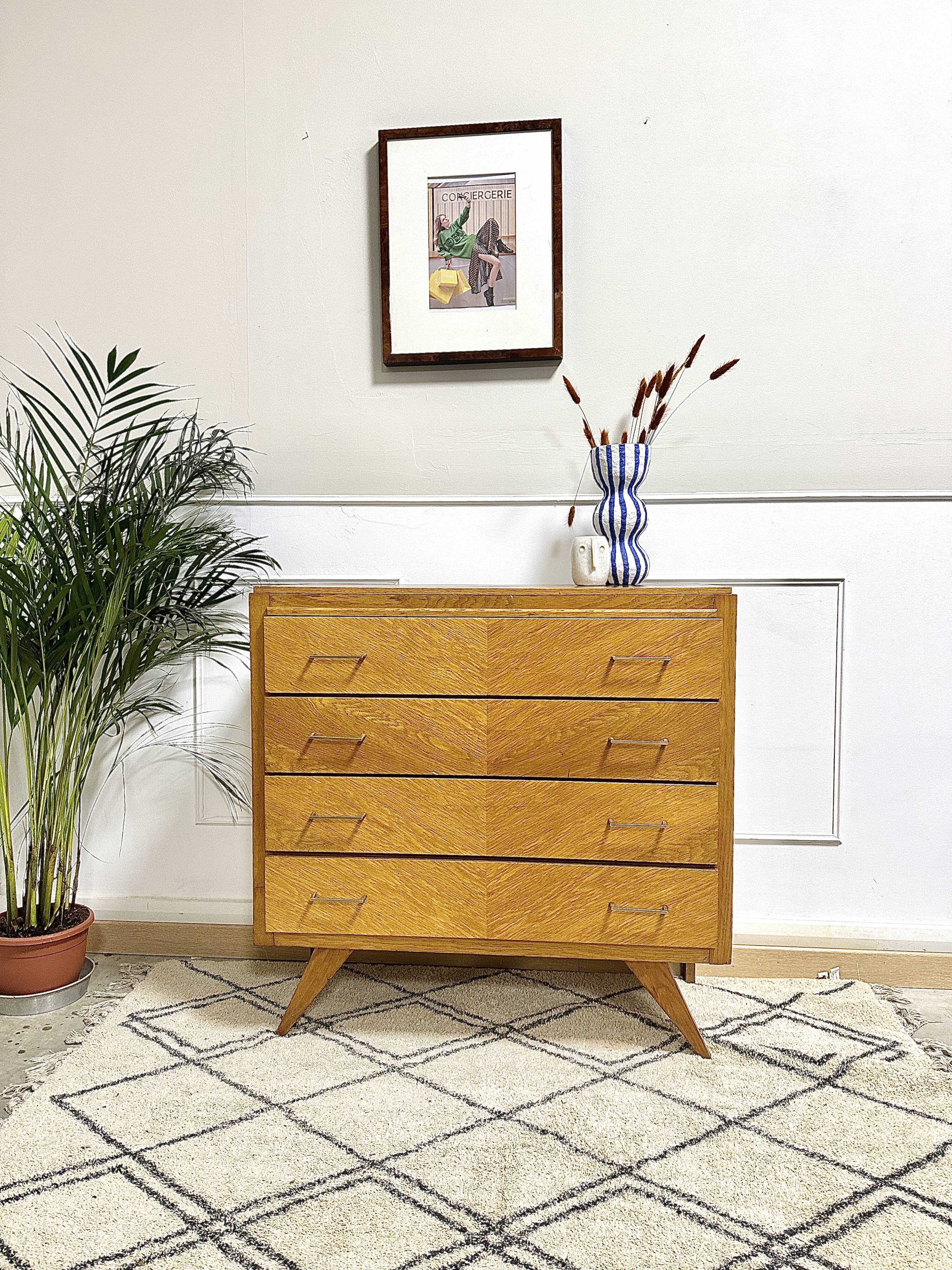 Vintage chest of drawers compass feet