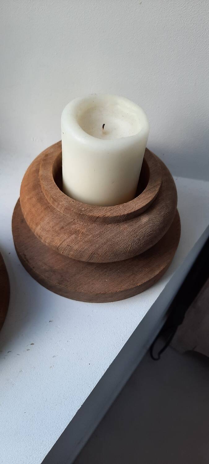 Wooden candle holders