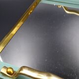 Small wooden metal top and mirror around 1950