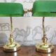 Pair of notary or banker lamps