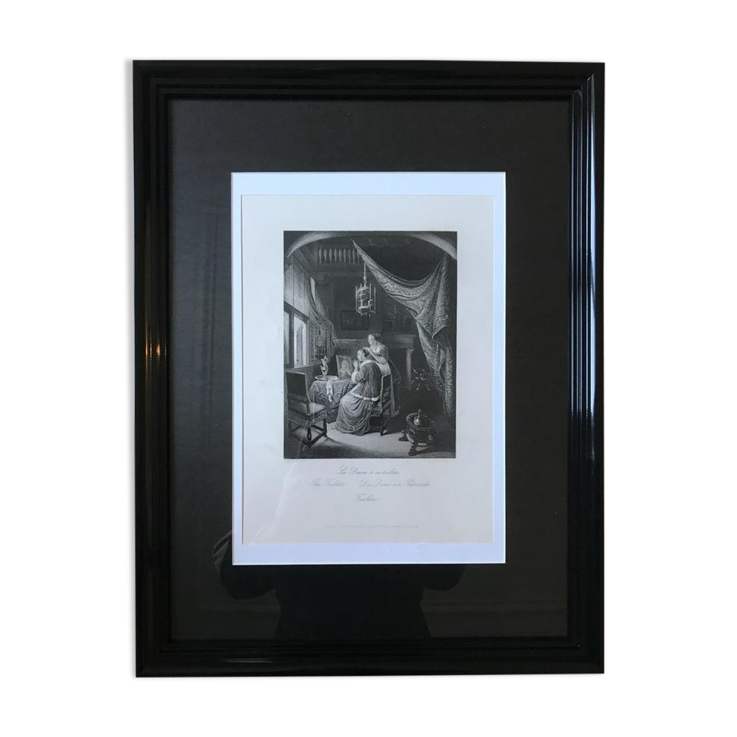 Gérard DOU, the lady at his toilet, engraving, nineteenth century