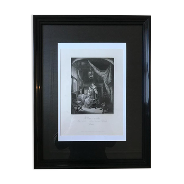 Gérard dou, la dame à sa toilette, gravure, xixème siècle