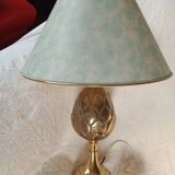 Kronenbourg - "K" hop flower lamp in filled brass and its lampshade