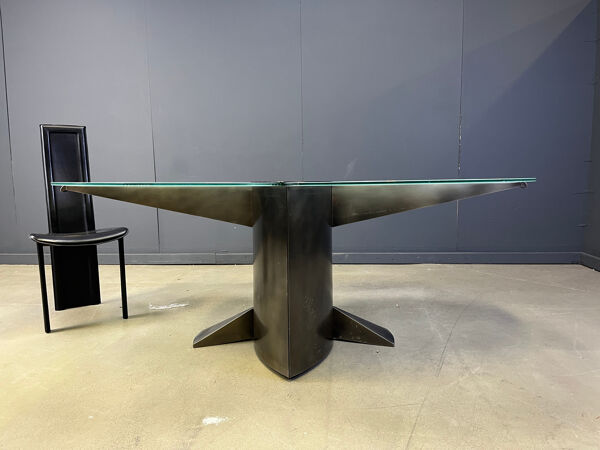 Table à manger postmoderne par Belgochrom, années 1980