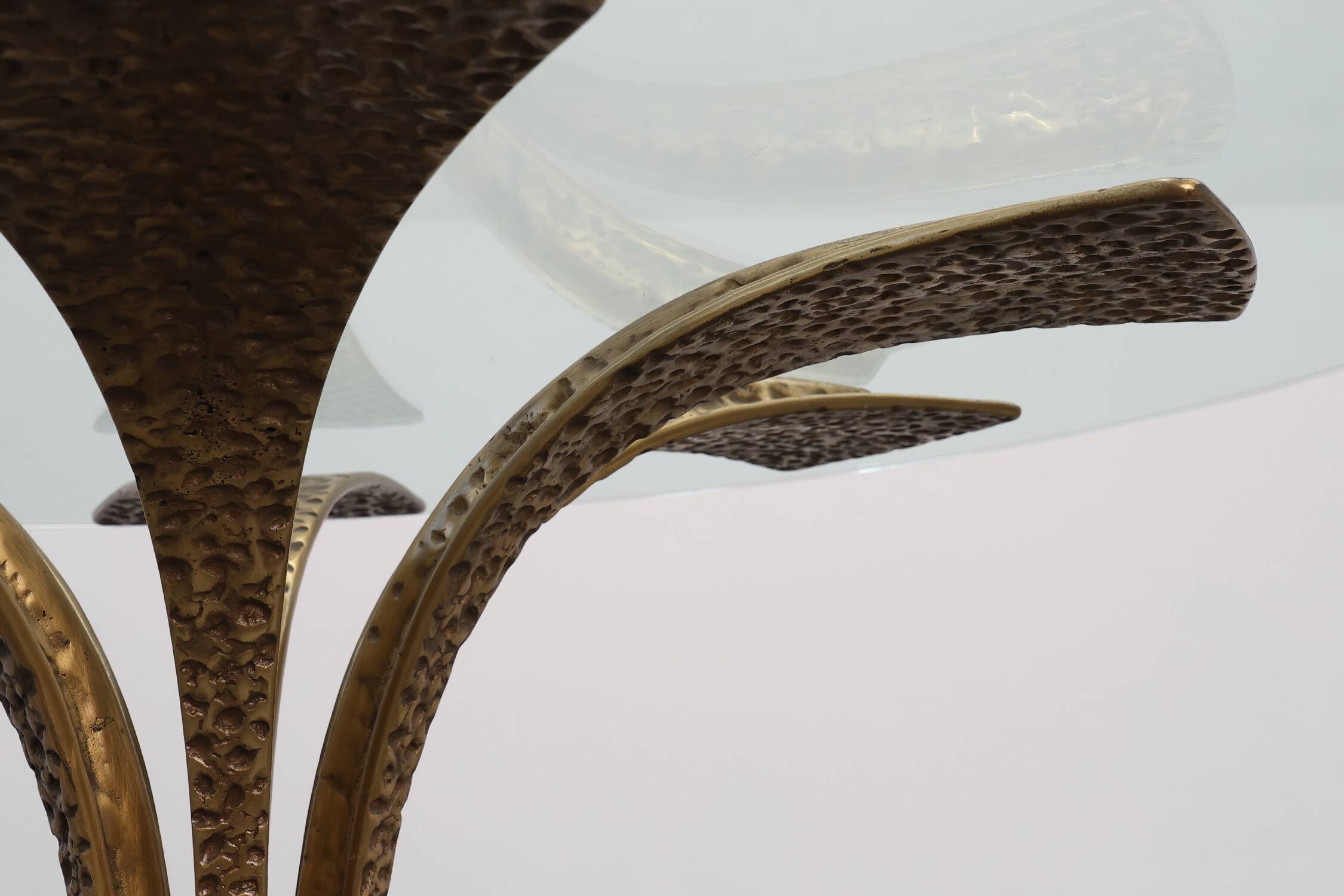 Hammered Bronze Table by Luciano Frigerio for Frigerio di Desio, Italy ca.