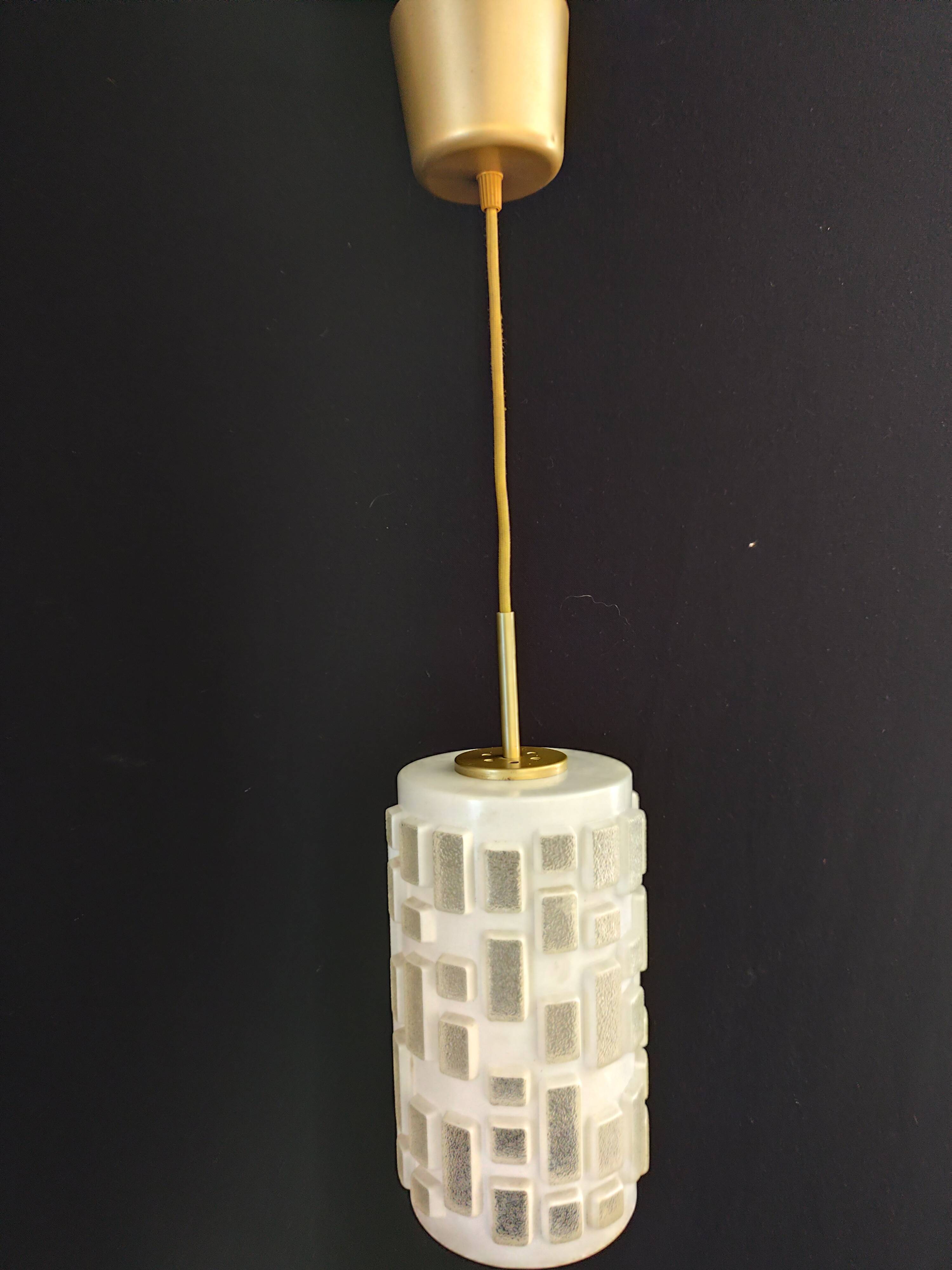 Glass suspension Peill & Putzler 1970s design lamp