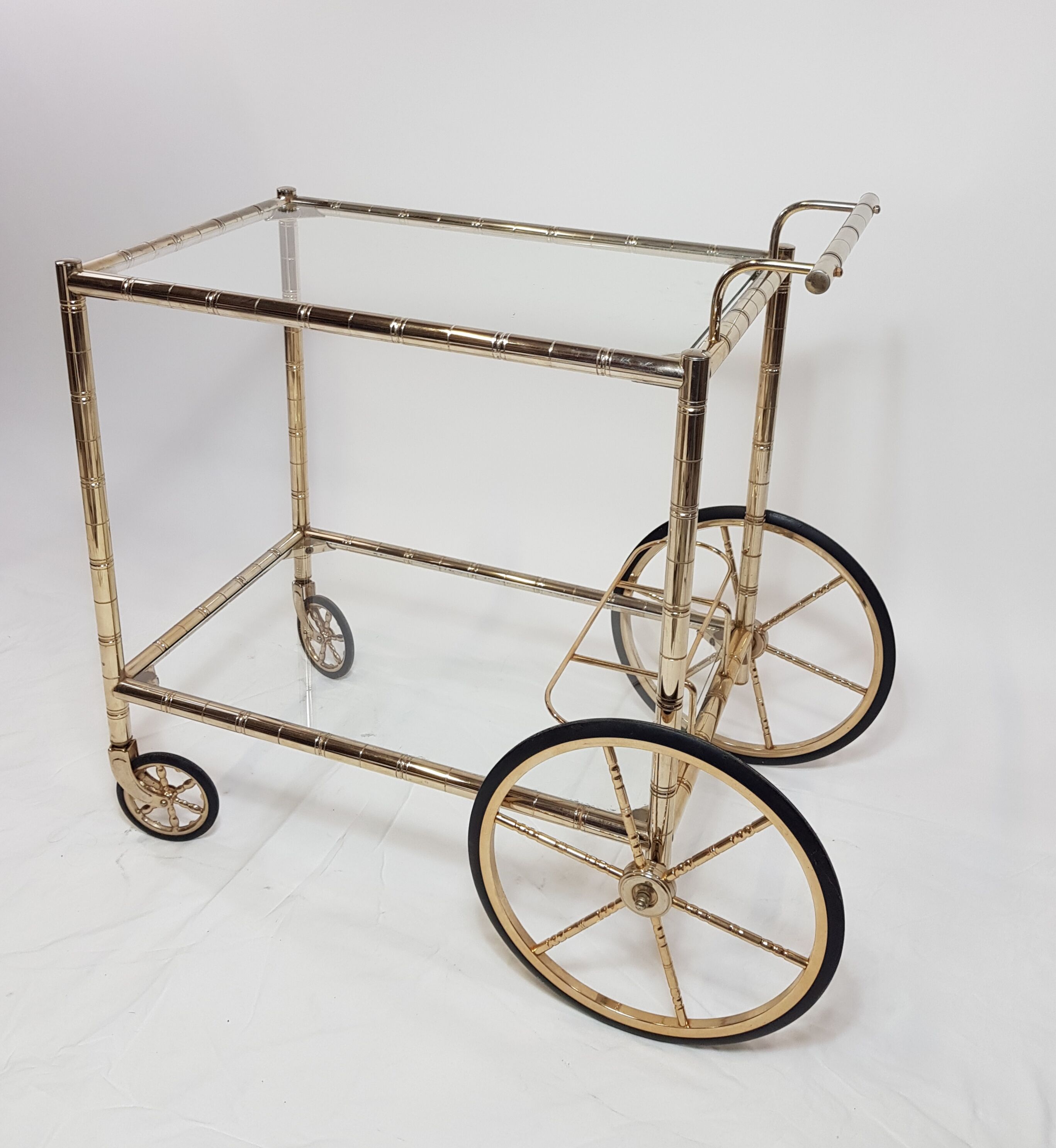 Service trolley serving gilded brass style Maison Baguès