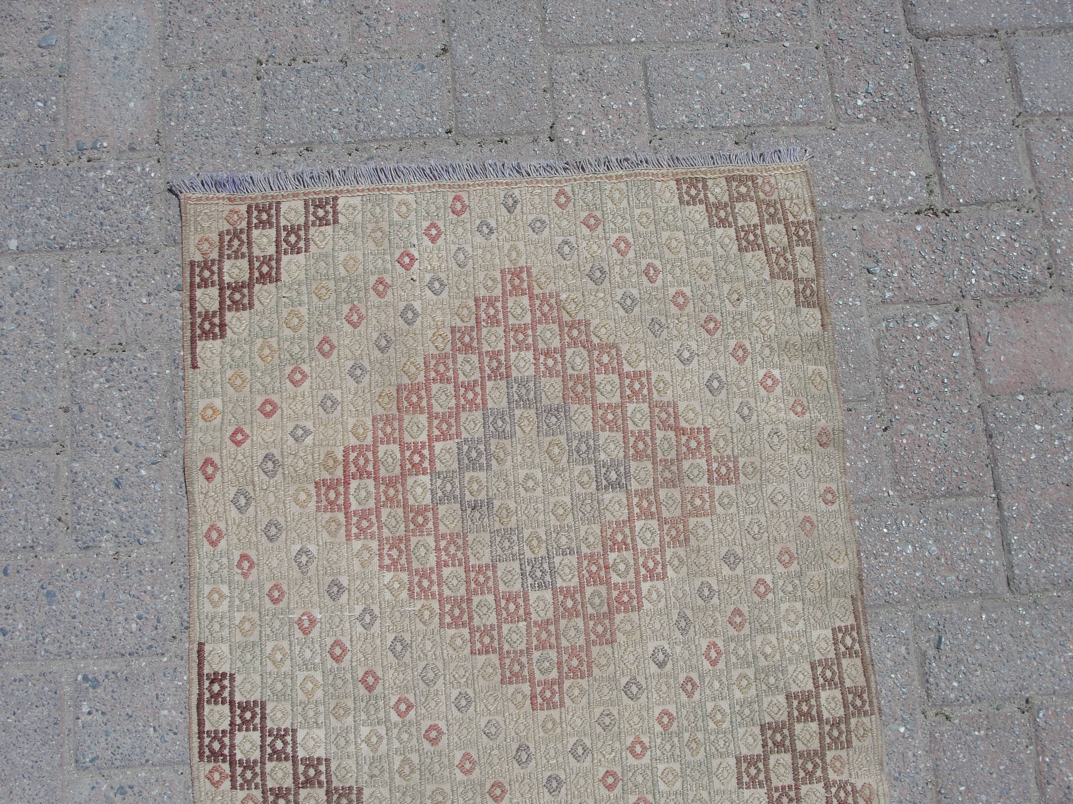 Handmade small kilim rug 64cm x 122cm