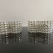 Pair of octagonal crystal wall sconces, Italy 1980s.