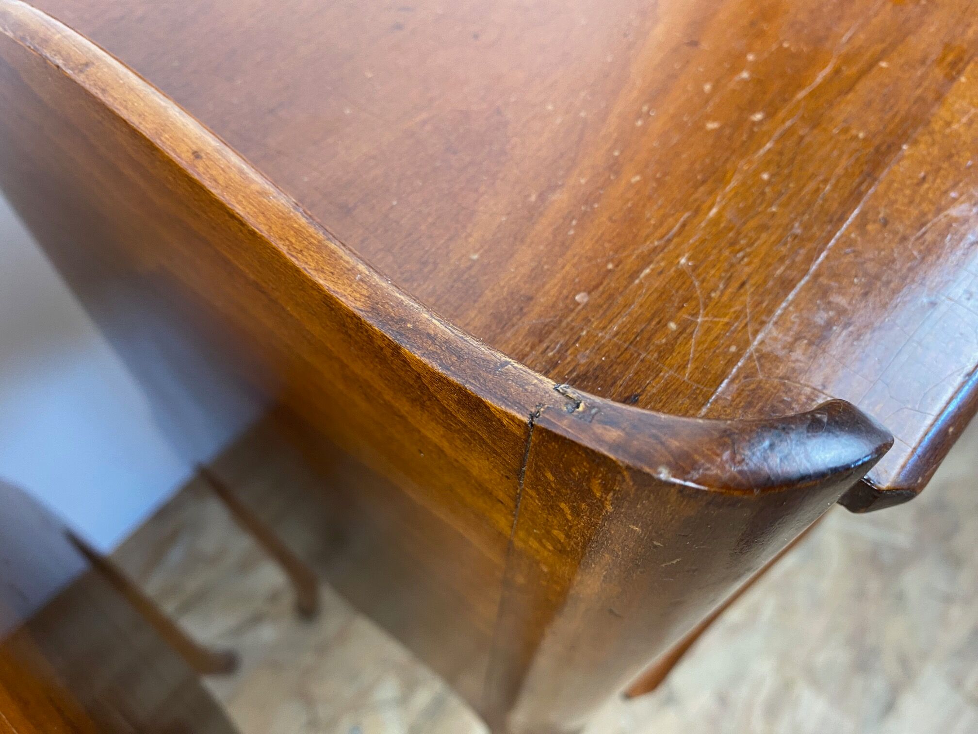 Pair of cherry wood bedside tables with 1 drawer Louis XV style