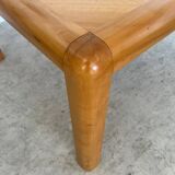 Old dining table with extension Scandinavian design from the 70s solid beech
