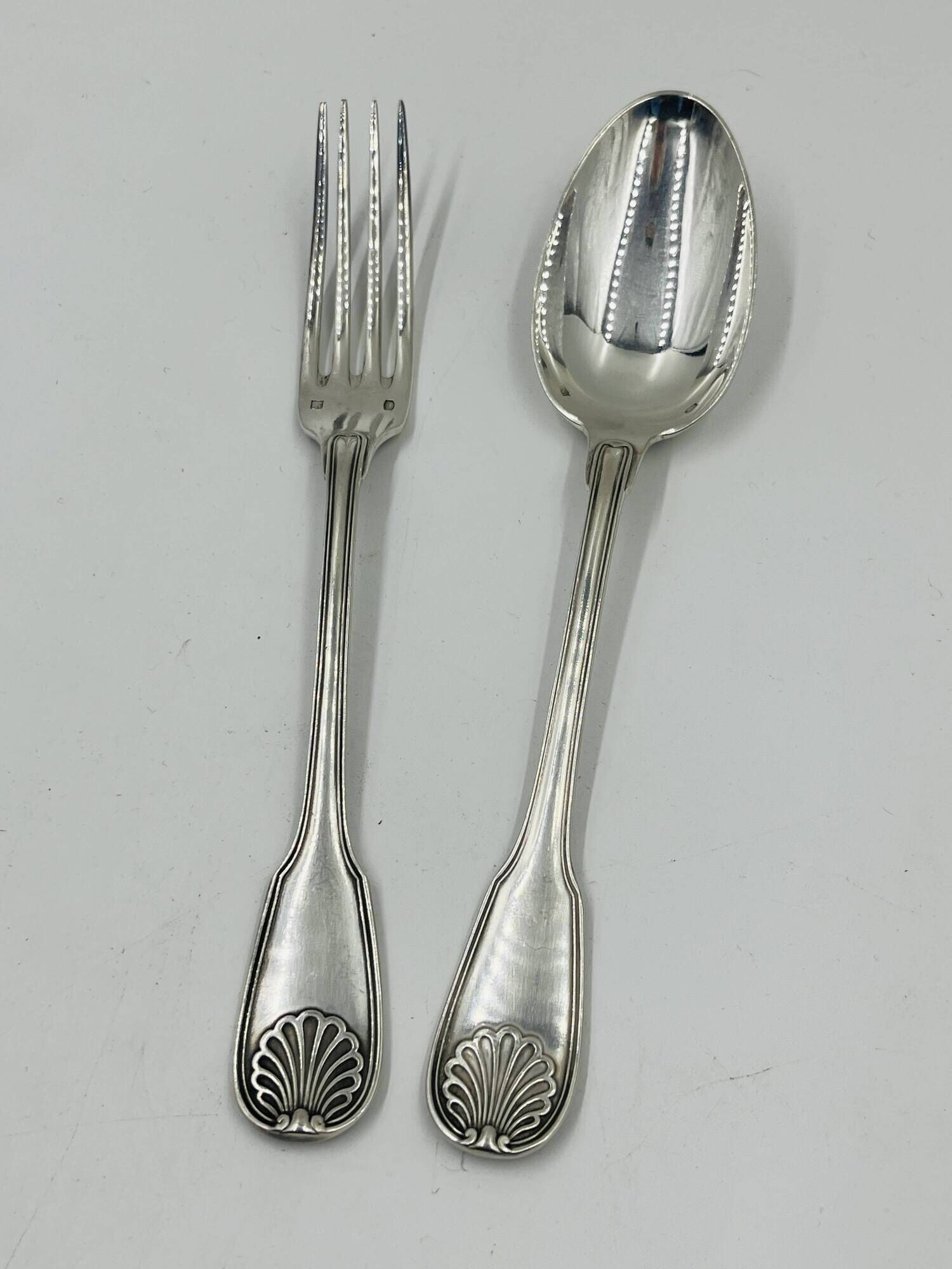 Silver-Plated Metal Cutlery Set Monogram F.B.