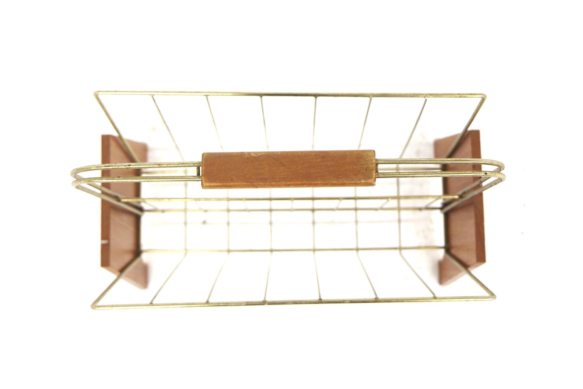 Teak and metal magazine rack, Sweden, 1940