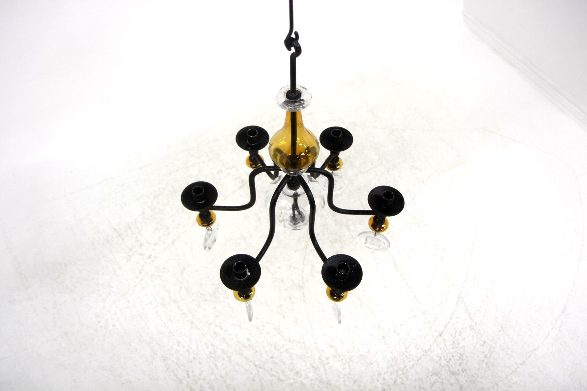 Glass chandelier, Erik Höglund, For Boda Glasbruk & Smide, Sweden, 1970