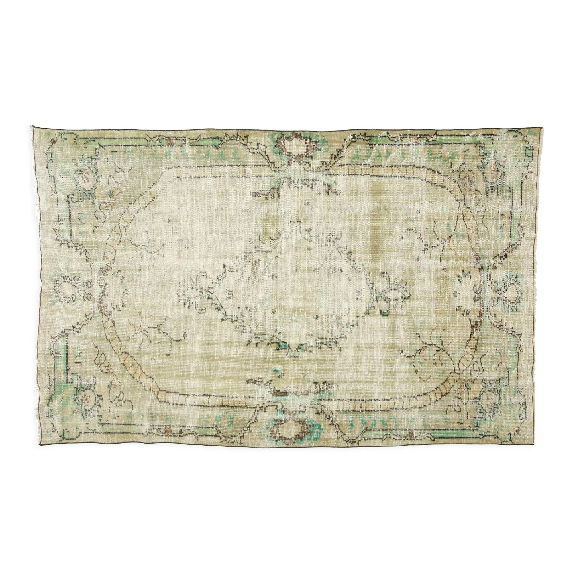 Anatolian handmade vintage rug 231 cm x 144 cm