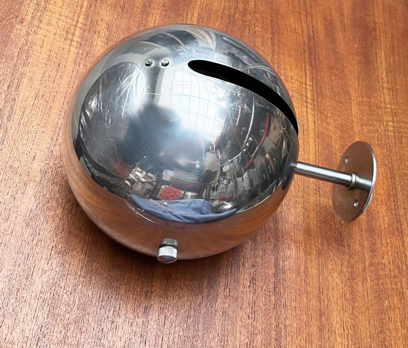 Wall lamp sphere model 48591 in mid-century Danish space style by Louis Poulsen, 1960s.