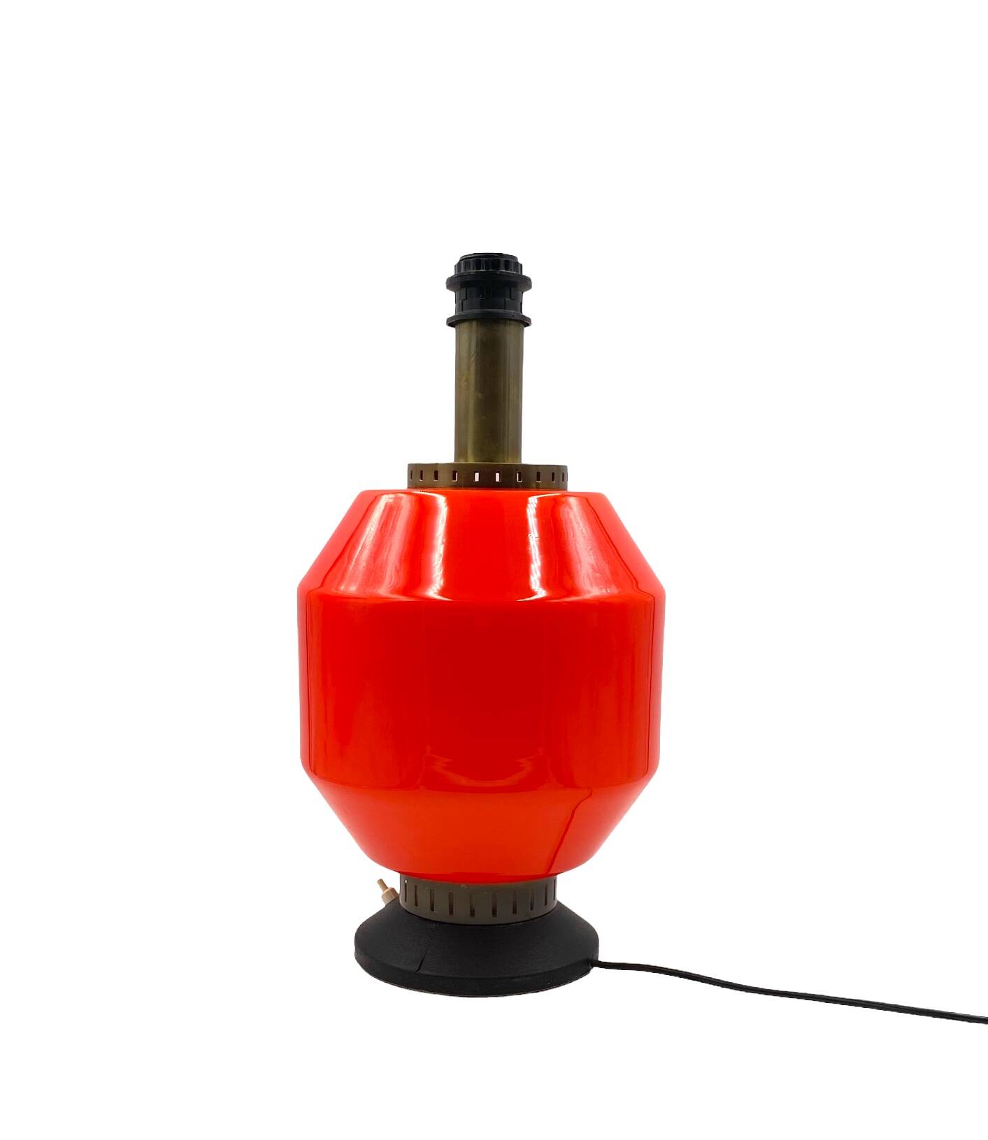 Space Age orange glass table lamp base, Italy 1960s