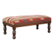 Oriental pouf upholstered in an antique kilim