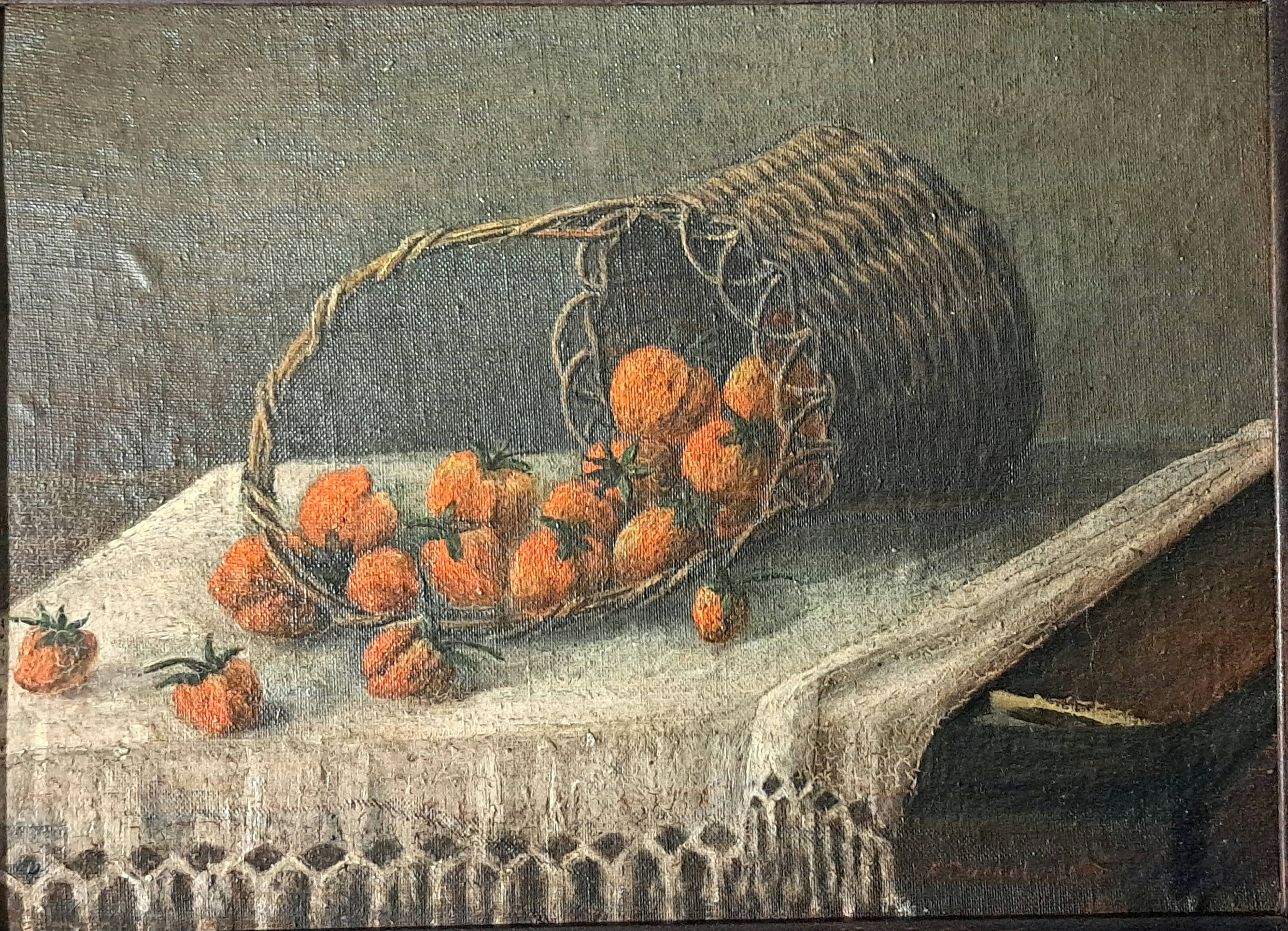 Post-impressionist painting, Oil on Canvas signed Still Life 1929