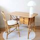 Vintage oak and rattan desk attributed to Louis Sognot