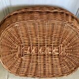 Oval woven wicker basket 52 cm