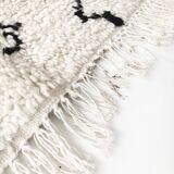 Moroccan Berber rug Azilal ecru and black 2.08x1.33m