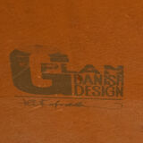 Retro teak 1960s kofod larsen upholstered mustard stool