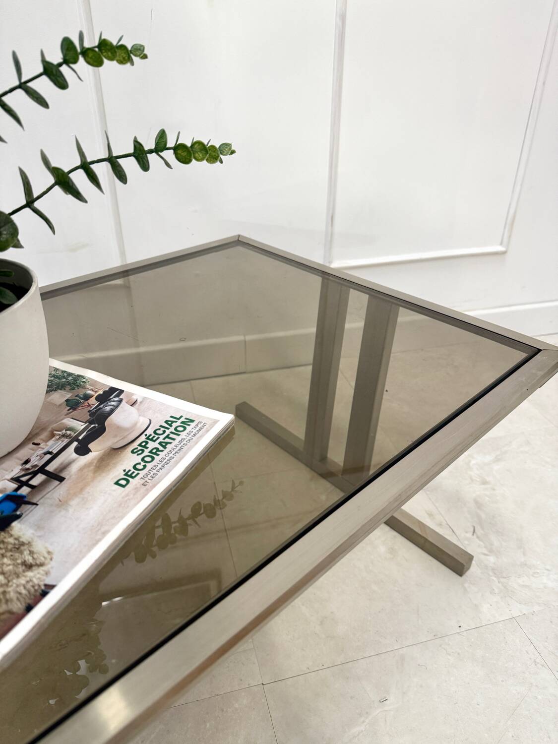 Smoked glass coffee table