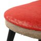 Scandinavian stool with red velvet and brass