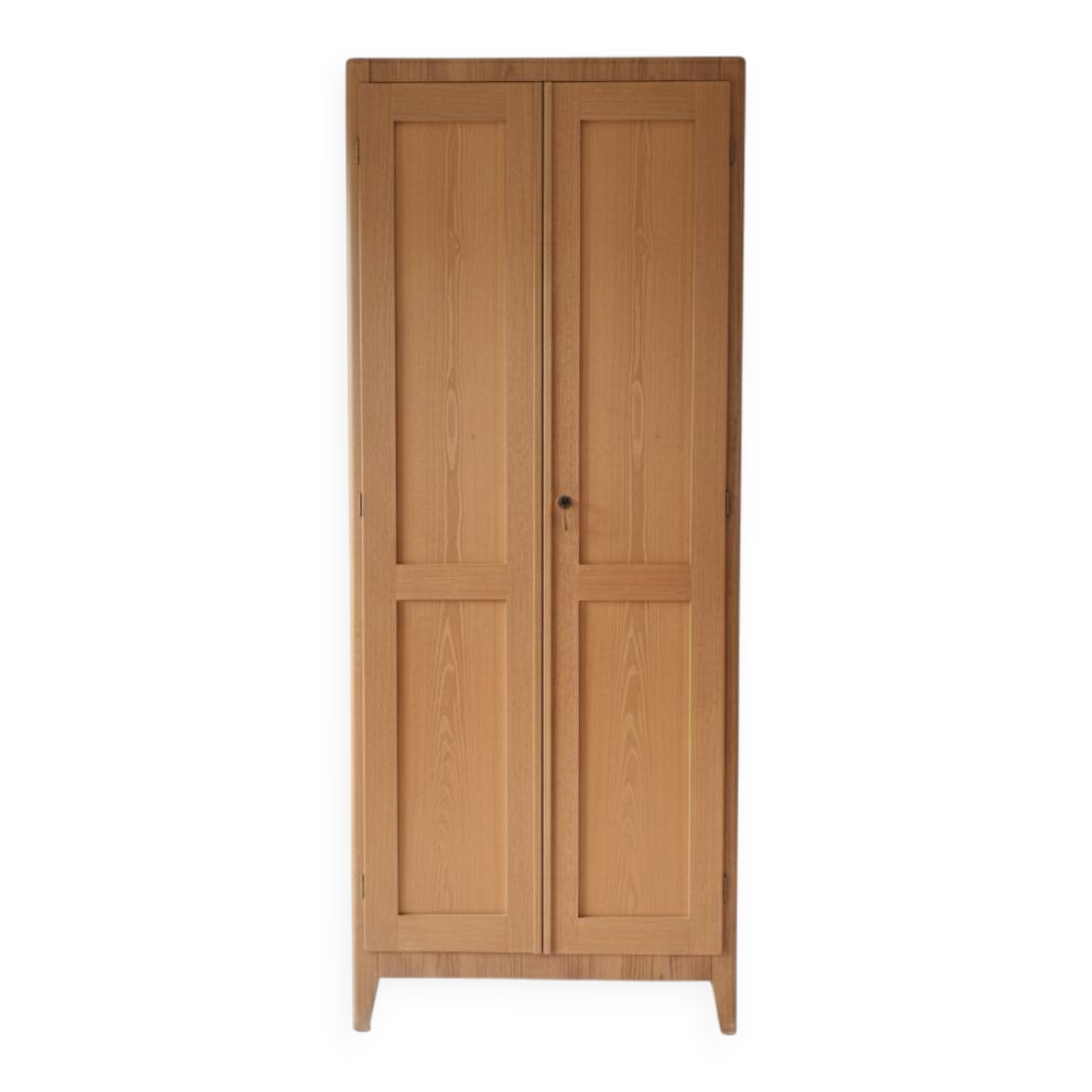 Renovated vintage wardrobe in light wood