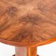 Art Deco style pedestal table in walnut wood veneer. France, 40's
