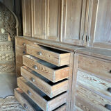 Old workshop furniture, 2 bodies with drawers and a cupboard.