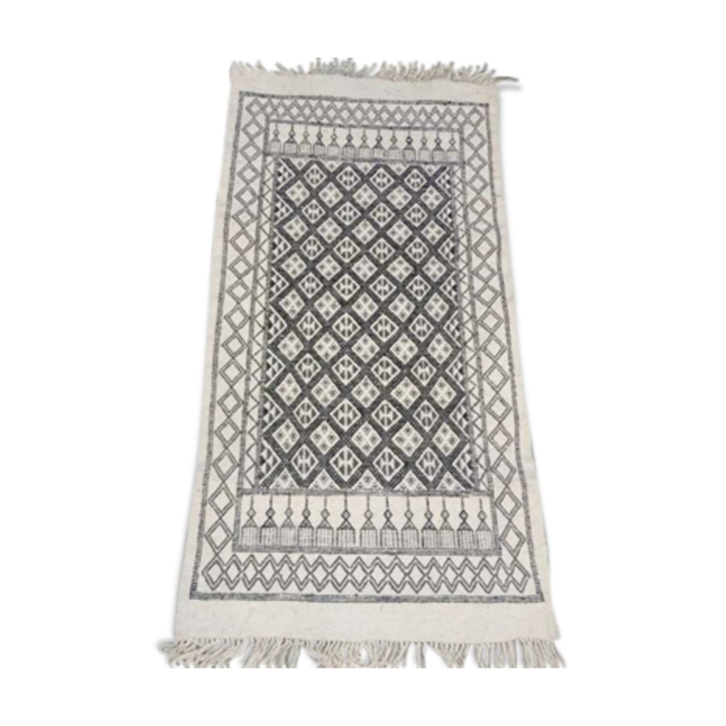 Tapis kilim blanc 155x80cm