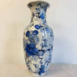 Chinese vase white and blue flower motifs