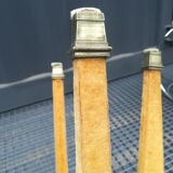 Tabouret en bois et velours or