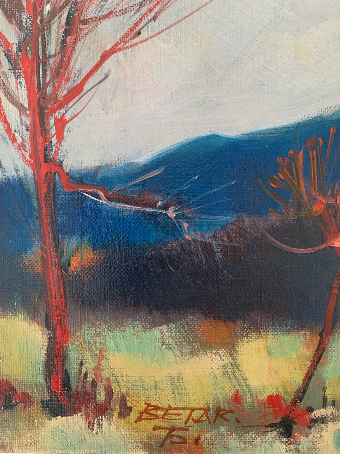 Painting on canvas by Raymond Betar, 1975
