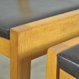 Vintage oak DUTCH DESIGN dining chairs in modern minimalist style, 1960s