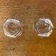 Pair of Antique Hexagonal Crystal Salt Cellars Vintage Pepper Shakers