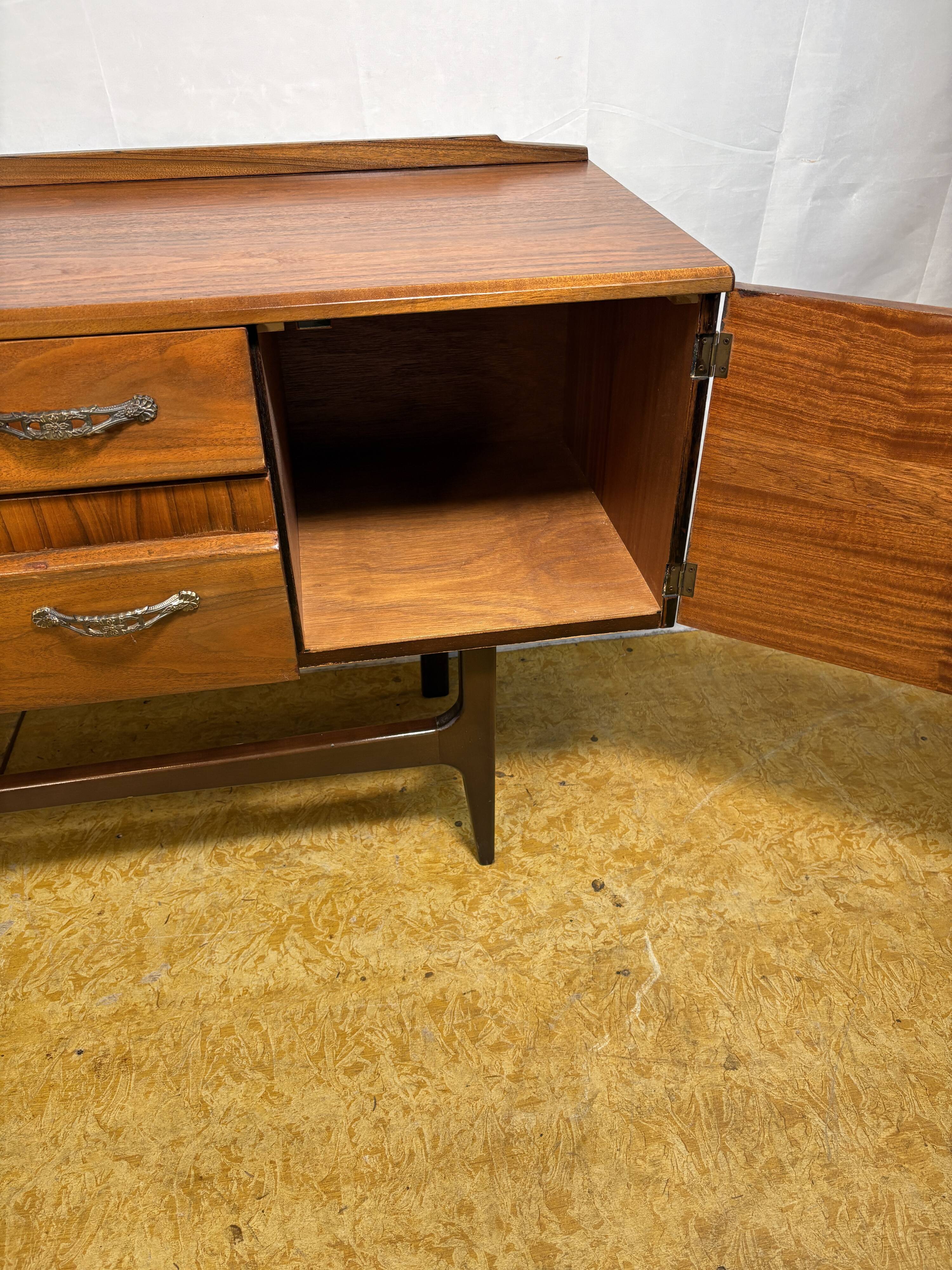 Mid-Century Retro Vintage Walnut Sideboard by Meredew 1960s  Sleek Design