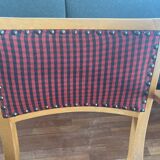 70s armchair chair in Vichy fabric