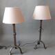 Pair of Brutalist style lamps in wrought iron 1950.