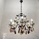 Bronze multicolored Crystal chandelier 1950’s